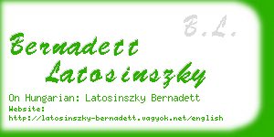 bernadett latosinszky business card